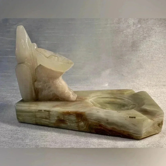 Other - VINTAGE Stone Carved Cactus And Mexican Siesta Trinket/Incense Holder.